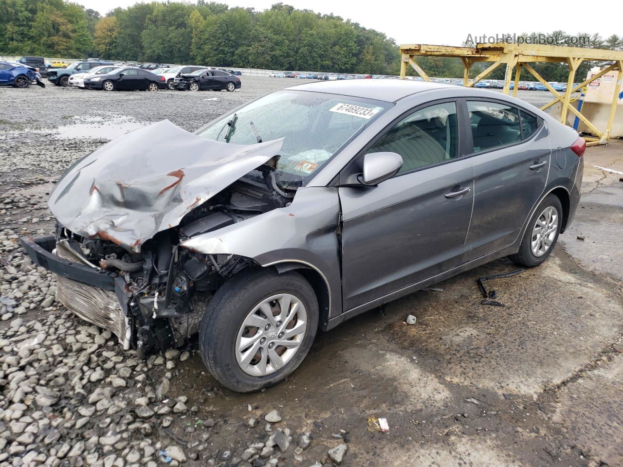 2017 Hyundai Elantra Se Gray vin: KMHD74LF5HU371451