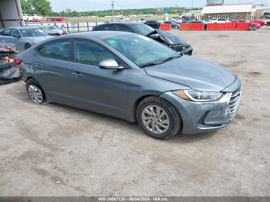 2017 Hyundai Elantra Se Gray vin: KMHD74LF6HU082031