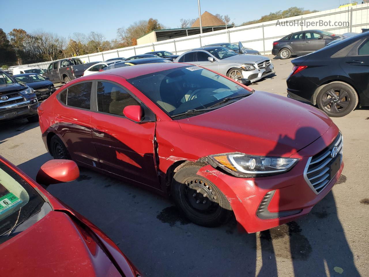 2017 Hyundai Elantra Se Red vin: KMHD74LF7HU399154