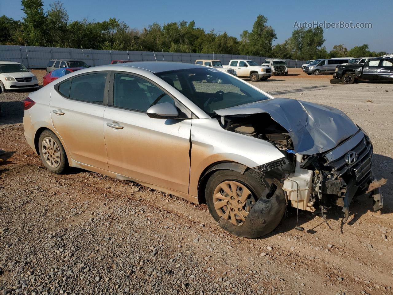 2019 Hyundai Elantra Se Silver vin: KMHD74LF7KU867228