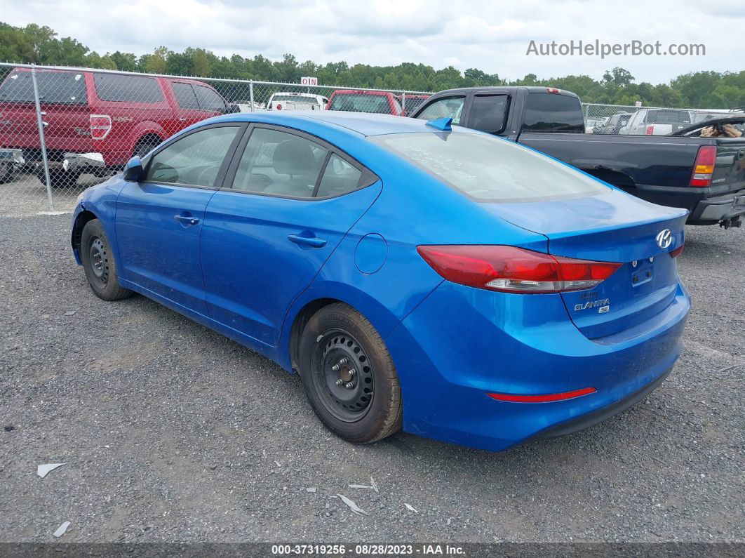 2017 Hyundai Elantra Se Blue vin: KMHD74LF8HU128183