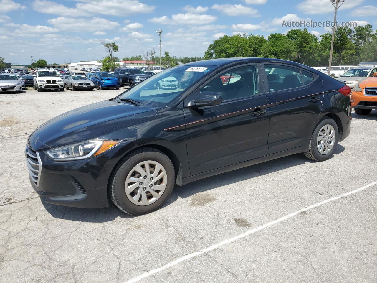 2017 Hyundai Elantra Se Черный vin: KMHD74LF8HU161863