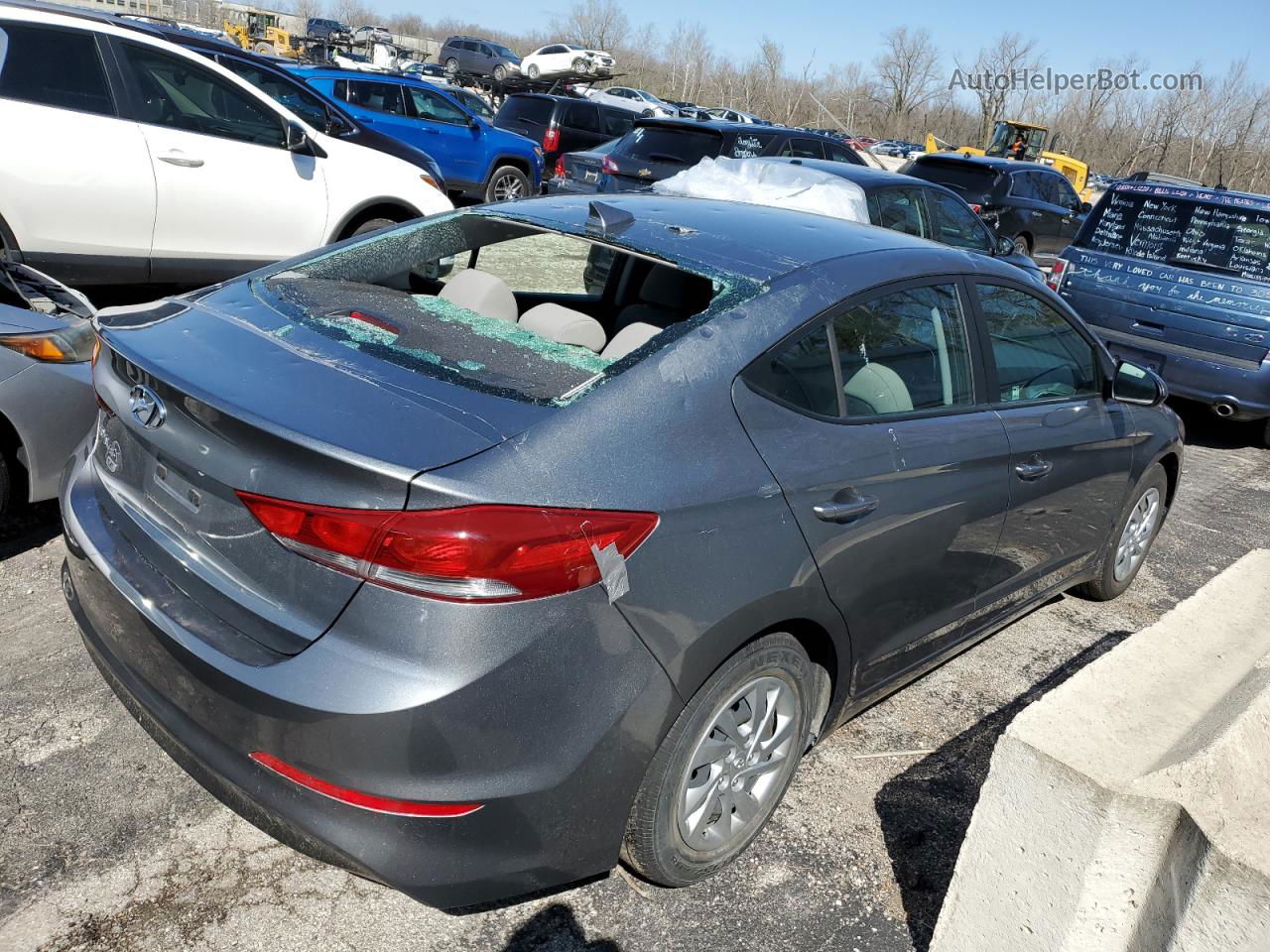 2017 Hyundai Elantra Se Gray vin: KMHD74LF8HU397431