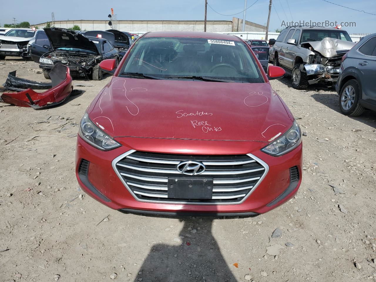 2017 Hyundai Elantra Se Red vin: KMHD74LF8HU397588