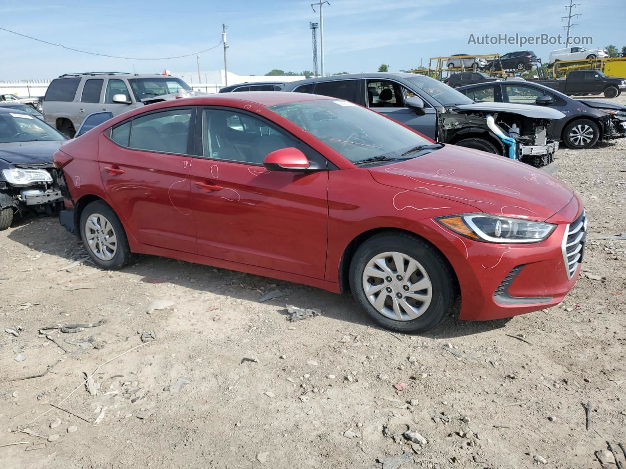 2017 Hyundai Elantra Se Red vin: KMHD74LF8HU397588