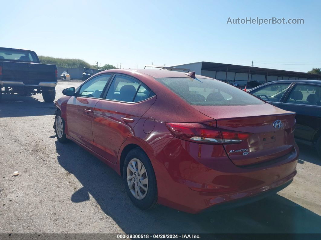 2017 Hyundai Elantra Se Red vin: KMHD74LF9HU103664