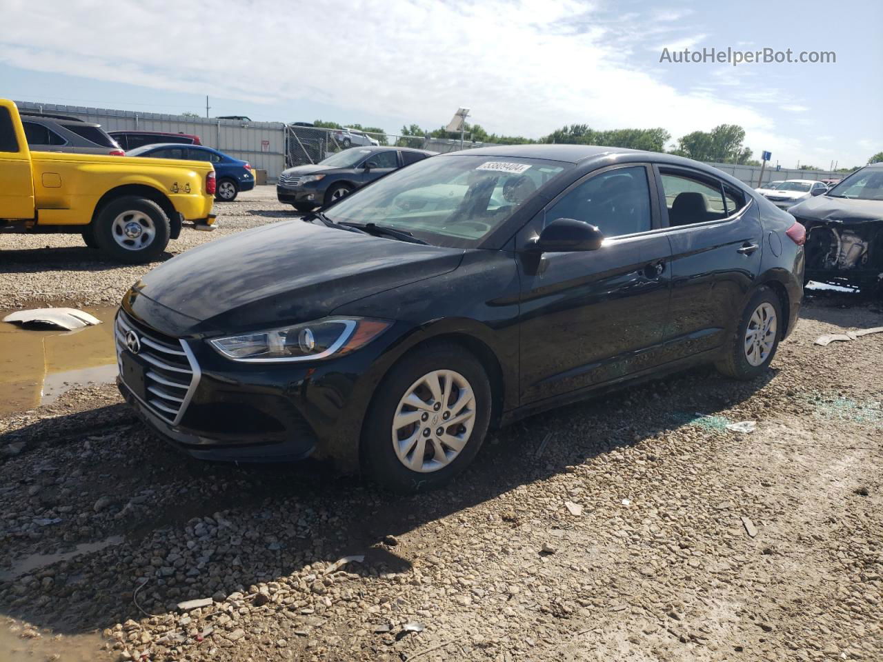 2017 Hyundai Elantra Se Черный vin: KMHD74LF9HU381139