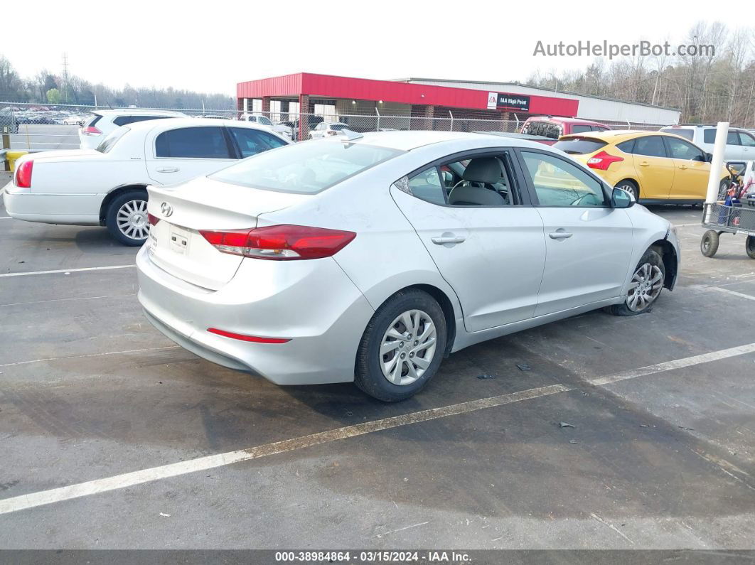 2017 Hyundai Elantra Se Silver vin: KMHD74LFXHU117993