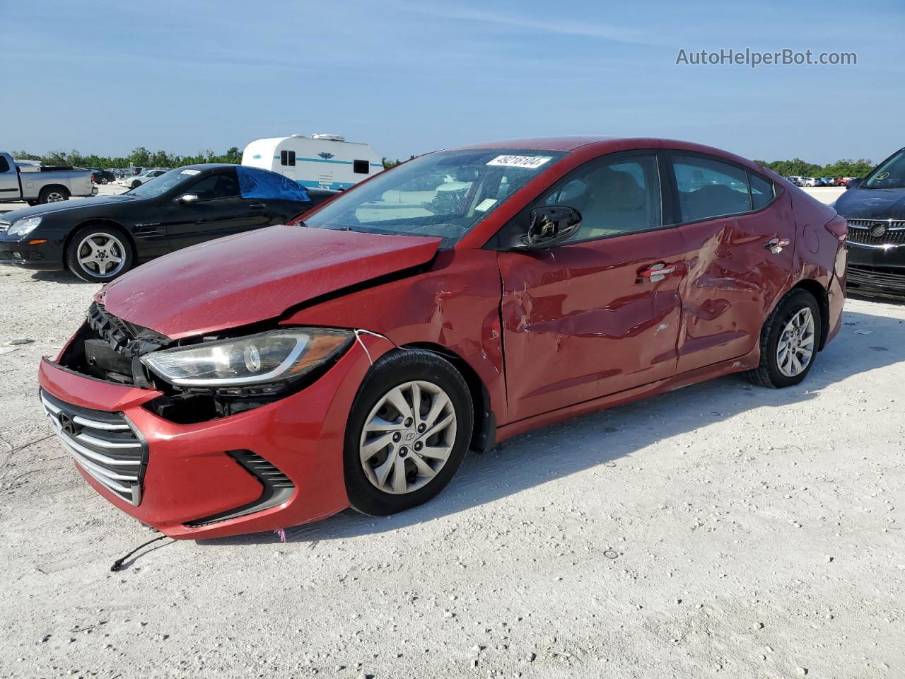 2017 Hyundai Elantra Se Red vin: KMHD74LFXHU380355