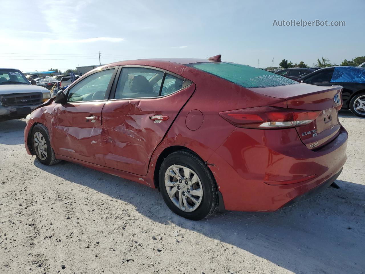 2017 Hyundai Elantra Se Красный vin: KMHD74LFXHU380355