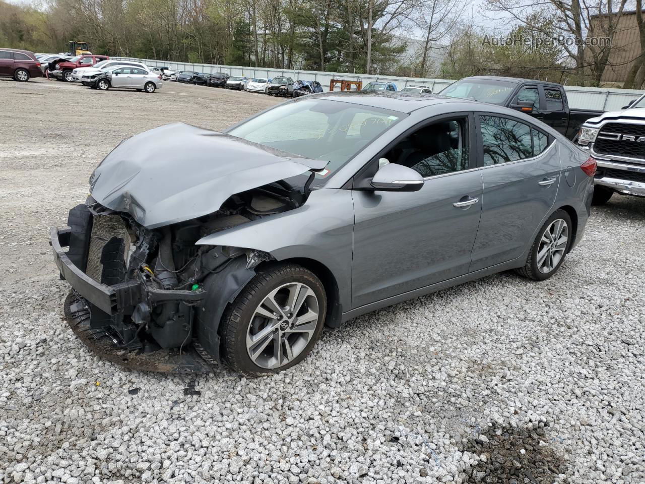 2017 Hyundai Elantra Se Gray vin: KMHD84LF0HU292573