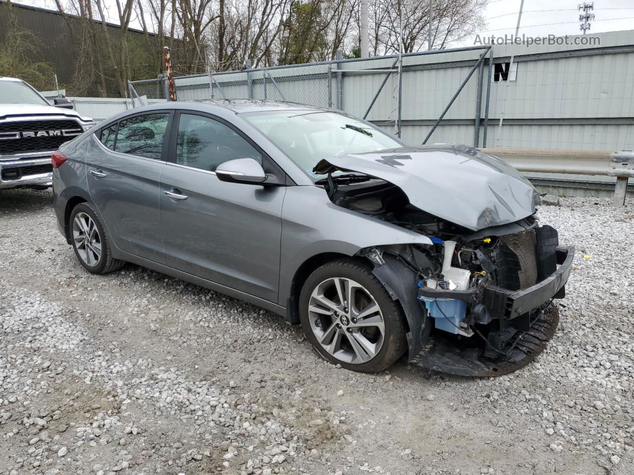 2017 Hyundai Elantra Se Gray vin: KMHD84LF0HU292573