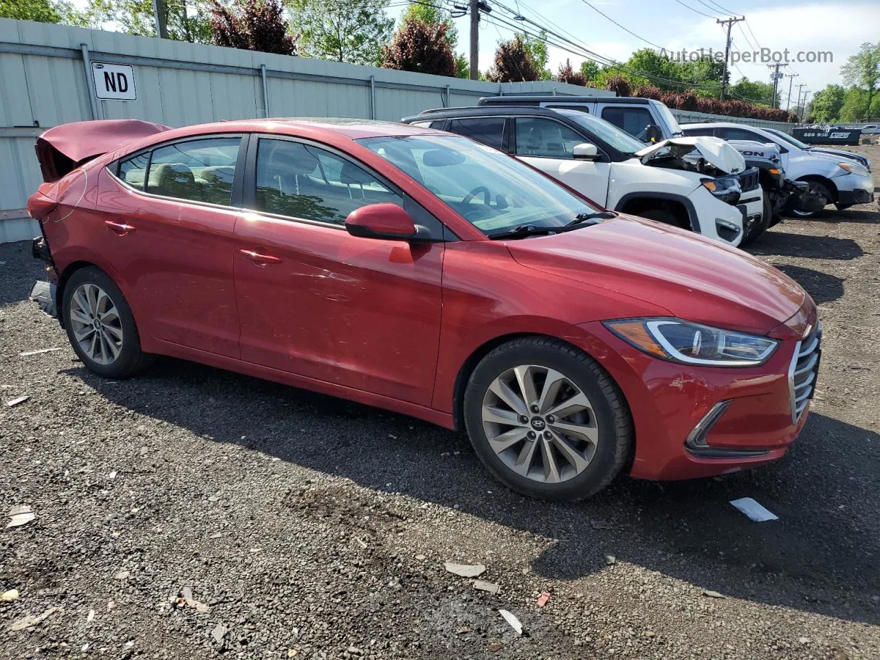 2017 Hyundai Elantra Se Red vin: KMHD84LF0HU313292