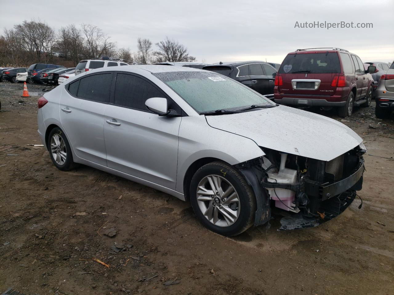 2019 Hyundai Elantra Sel Silver vin: KMHD84LF0KU743721