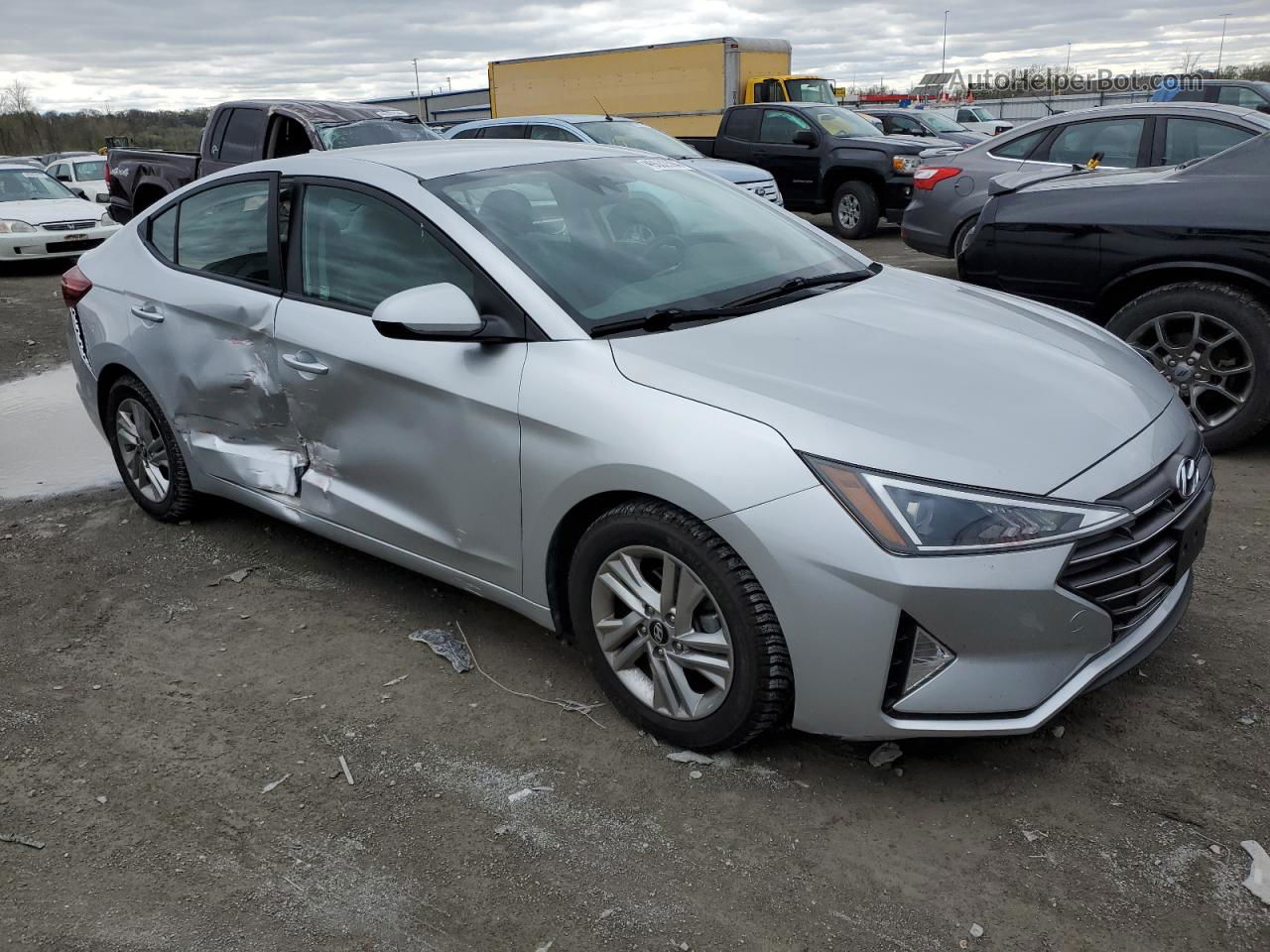 2019 Hyundai Elantra Sel Silver vin: KMHD84LF0KU746666