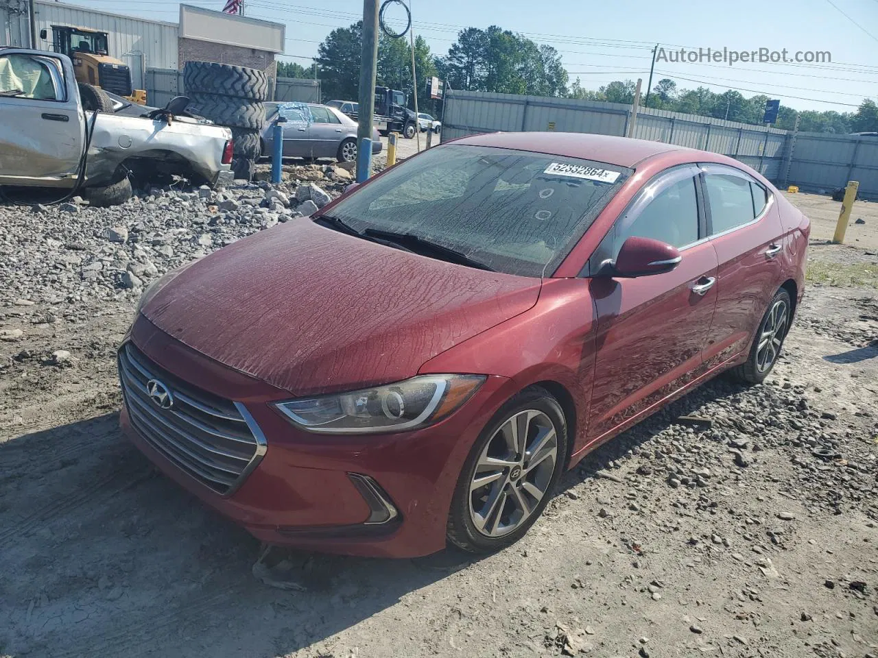 2017 Hyundai Elantra Se Red vin: KMHD84LF1HU070382