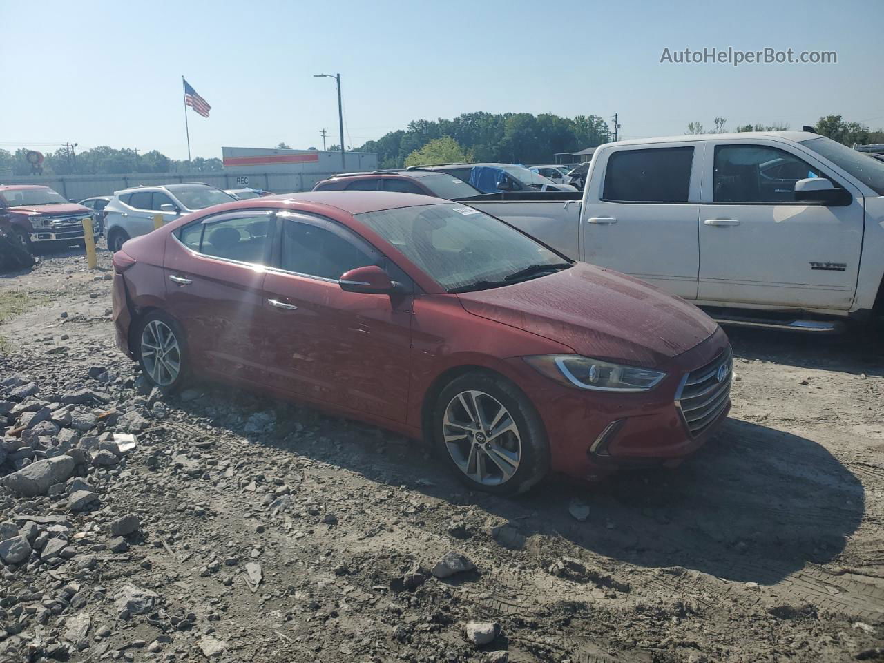 2017 Hyundai Elantra Se Red vin: KMHD84LF1HU070382