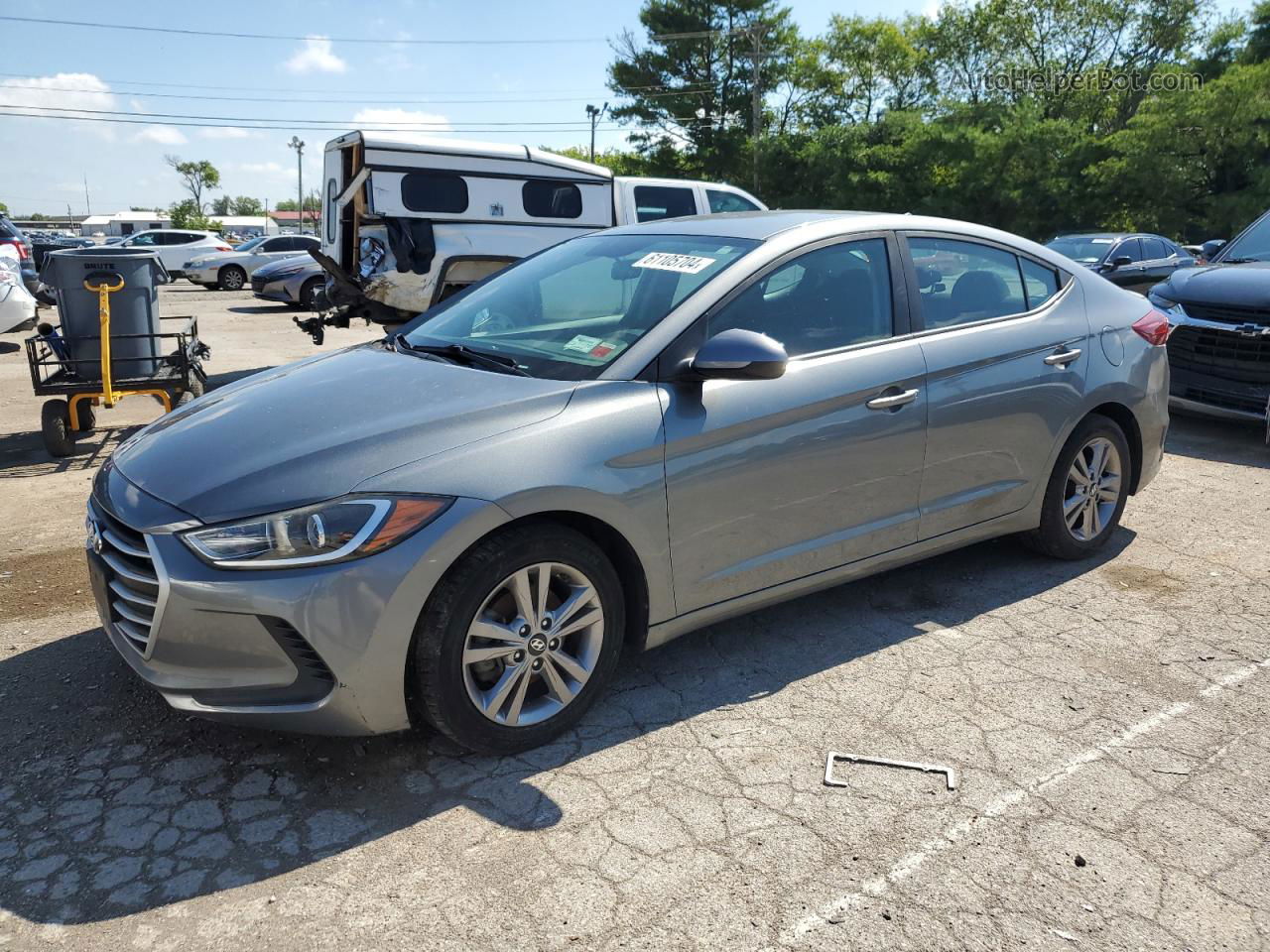 2018 Hyundai Elantra Sel Gray vin: KMHD84LF1JU555546