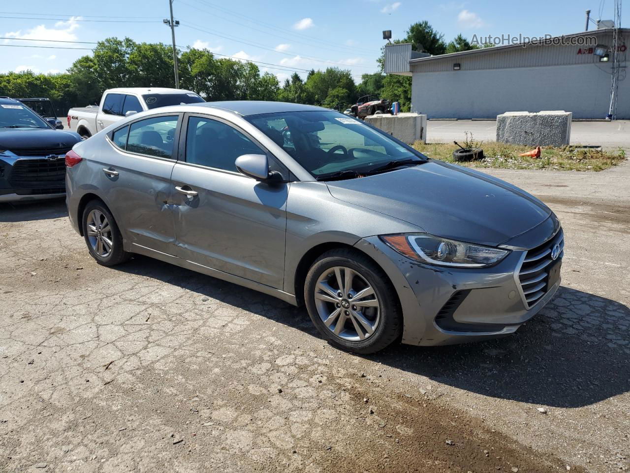 2018 Hyundai Elantra Sel Gray vin: KMHD84LF1JU555546