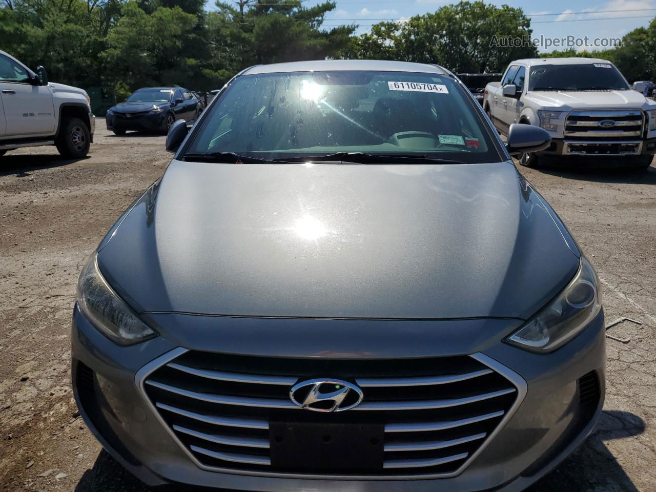 2018 Hyundai Elantra Sel Gray vin: KMHD84LF1JU555546