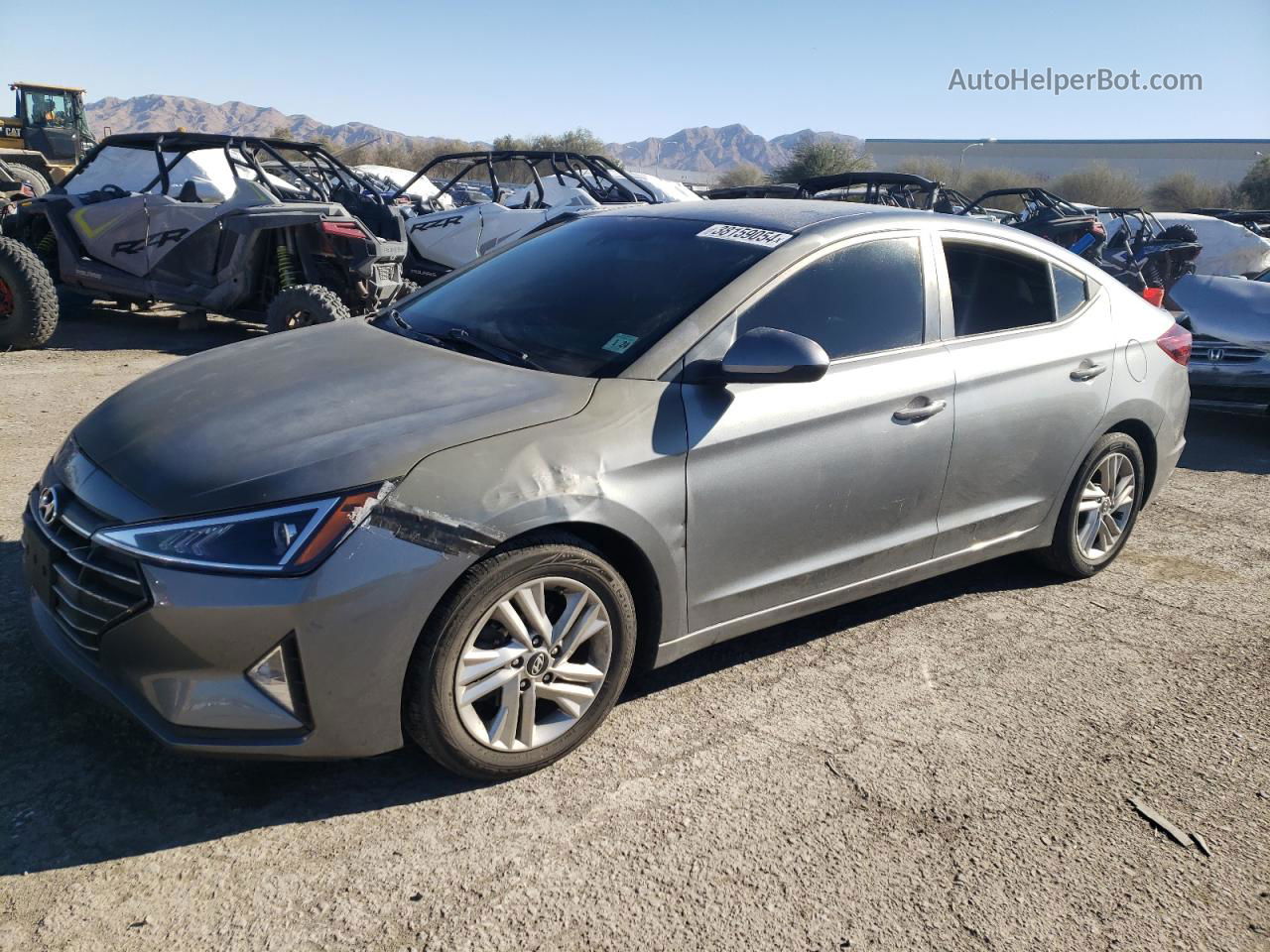 2019 Hyundai Elantra Sel Gray vin: KMHD84LF1KU736700