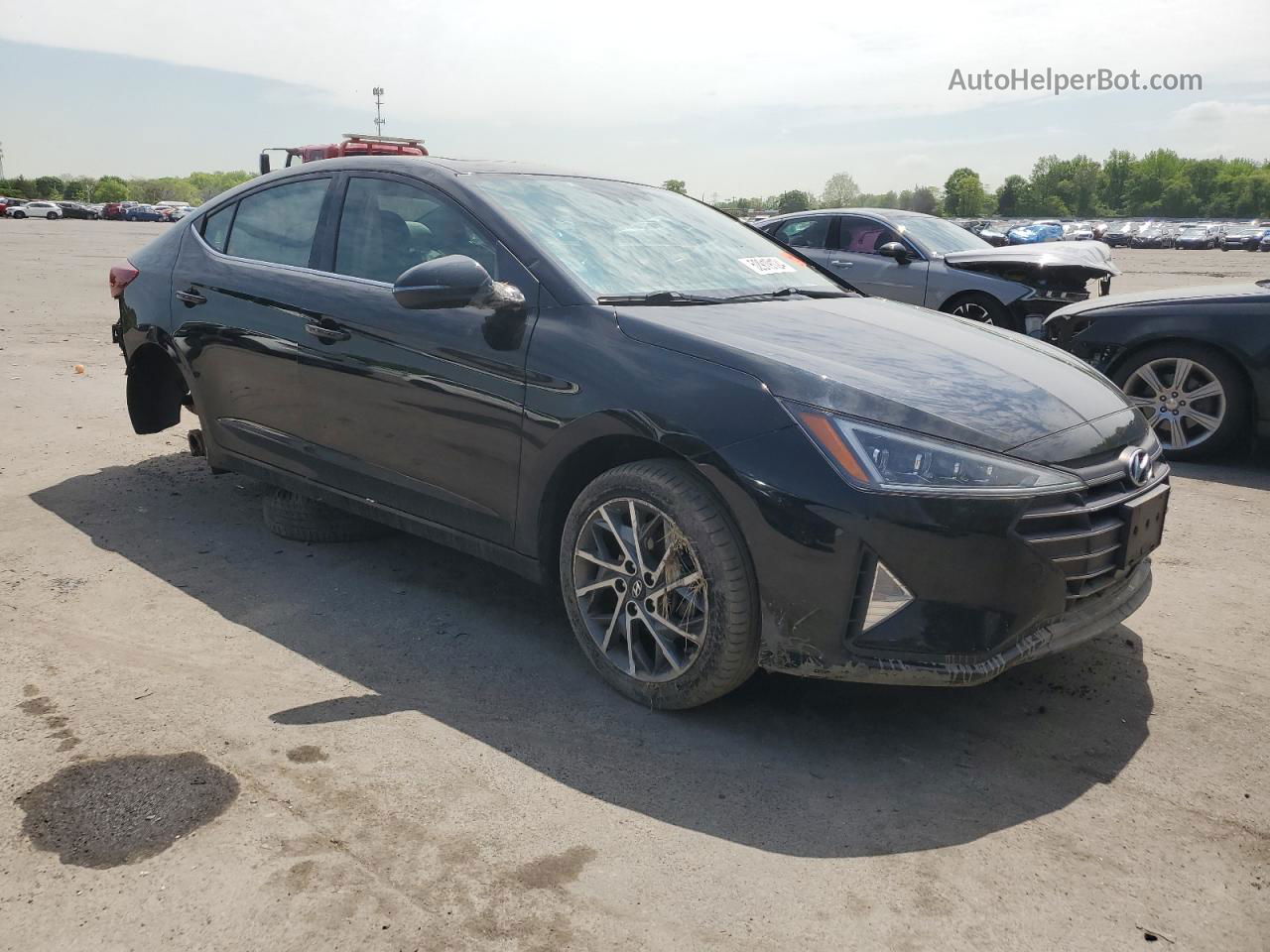 2019 Hyundai Elantra Sel Черный vin: KMHD84LF1KU806051