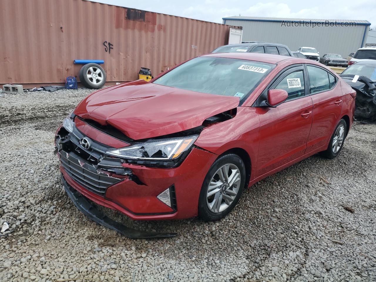 2019 Hyundai Elantra Sel Красный vin: KMHD84LF1KU865990