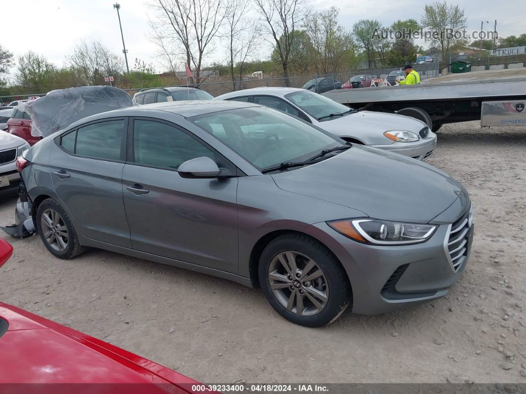 2018 Hyundai Elantra Sel Gray vin: KMHD84LF2JU450952