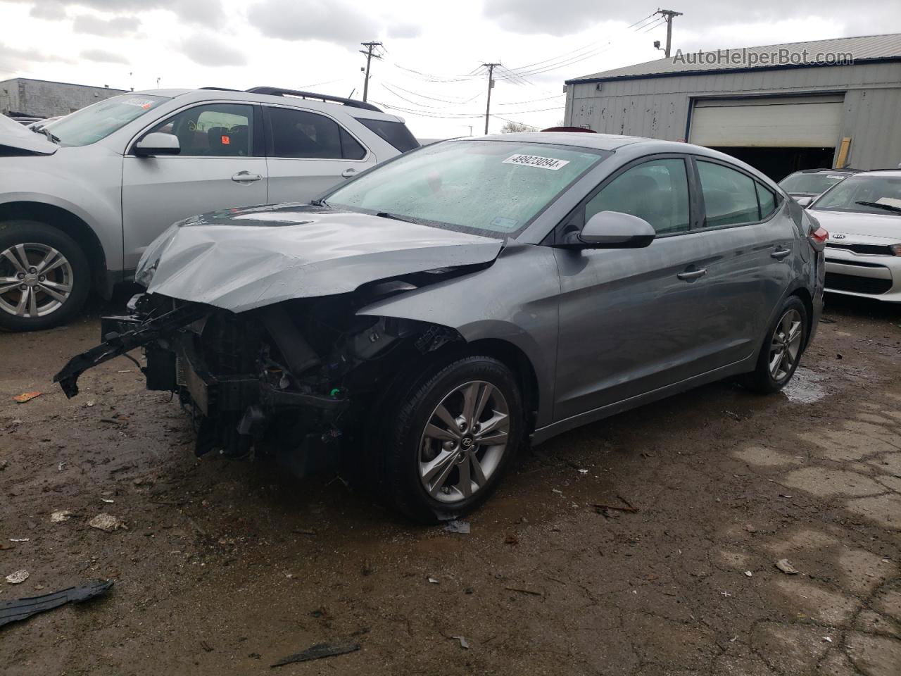 2018 Hyundai Elantra Sel Gray vin: KMHD84LF2JU555698
