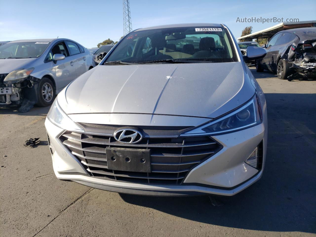 2019 Hyundai Elantra Sel Silver vin: KMHD84LF2KU742215