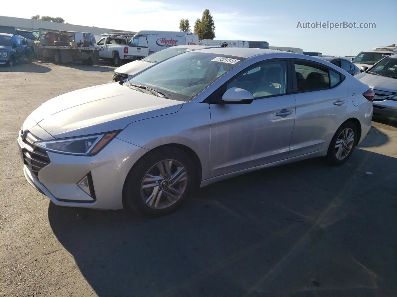 2019 Hyundai Elantra Sel Silver vin: KMHD84LF2KU742215