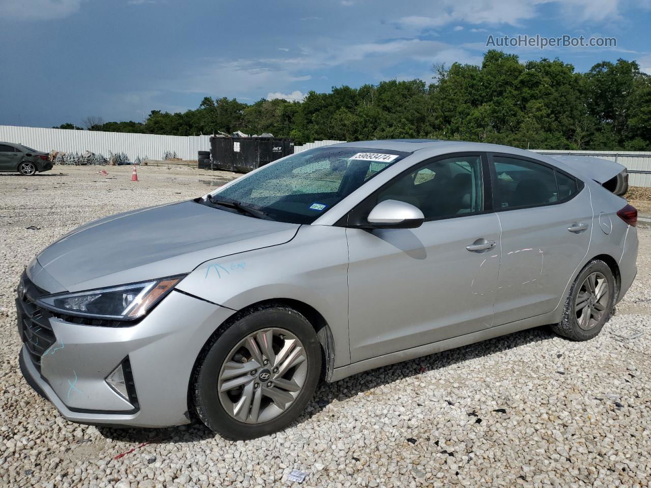 2019 Hyundai Elantra Sel Silver vin: KMHD84LF2KU773061