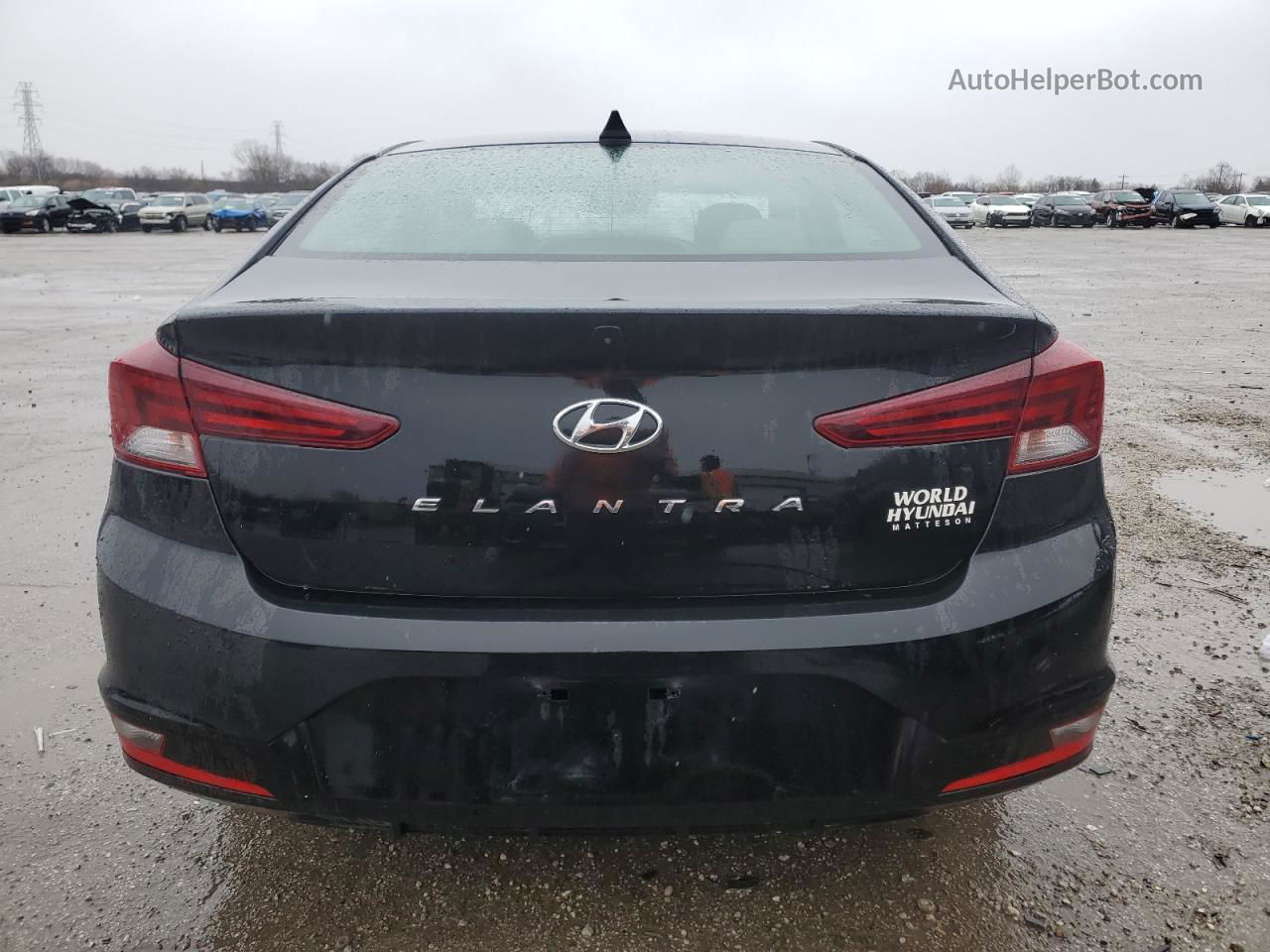 2019 Hyundai Elantra Sel Черный vin: KMHD84LF2KU855713