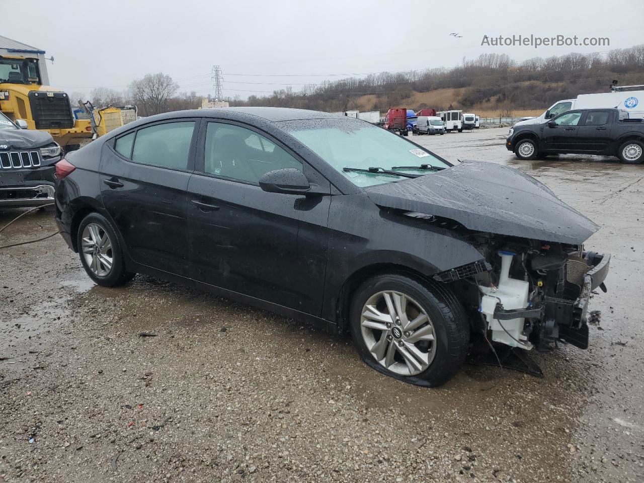 2019 Hyundai Elantra Sel Черный vin: KMHD84LF2KU855713