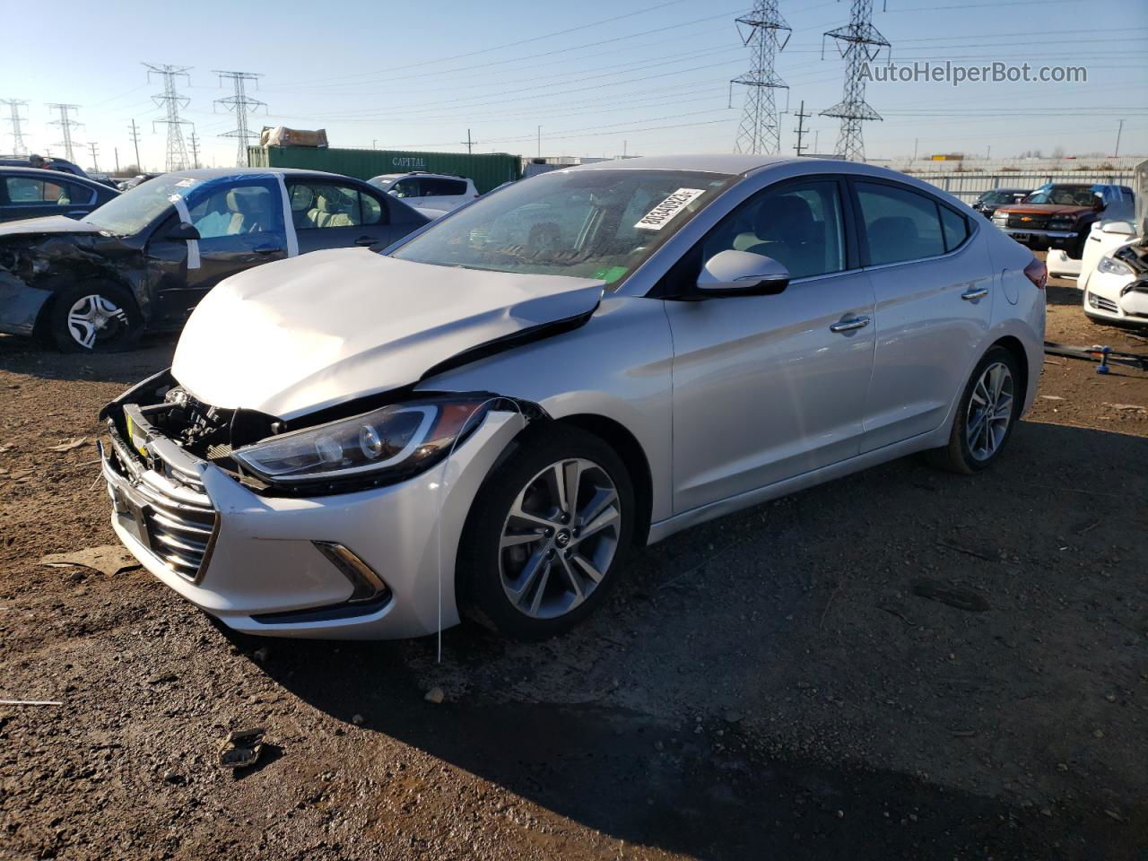 2017 Hyundai Elantra Se Silver vin: KMHD84LF3HU069007