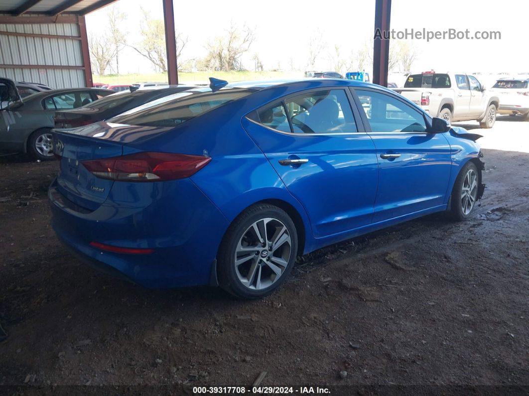 2017 Hyundai Elantra Limited Blue vin: KMHD84LF3HU356606