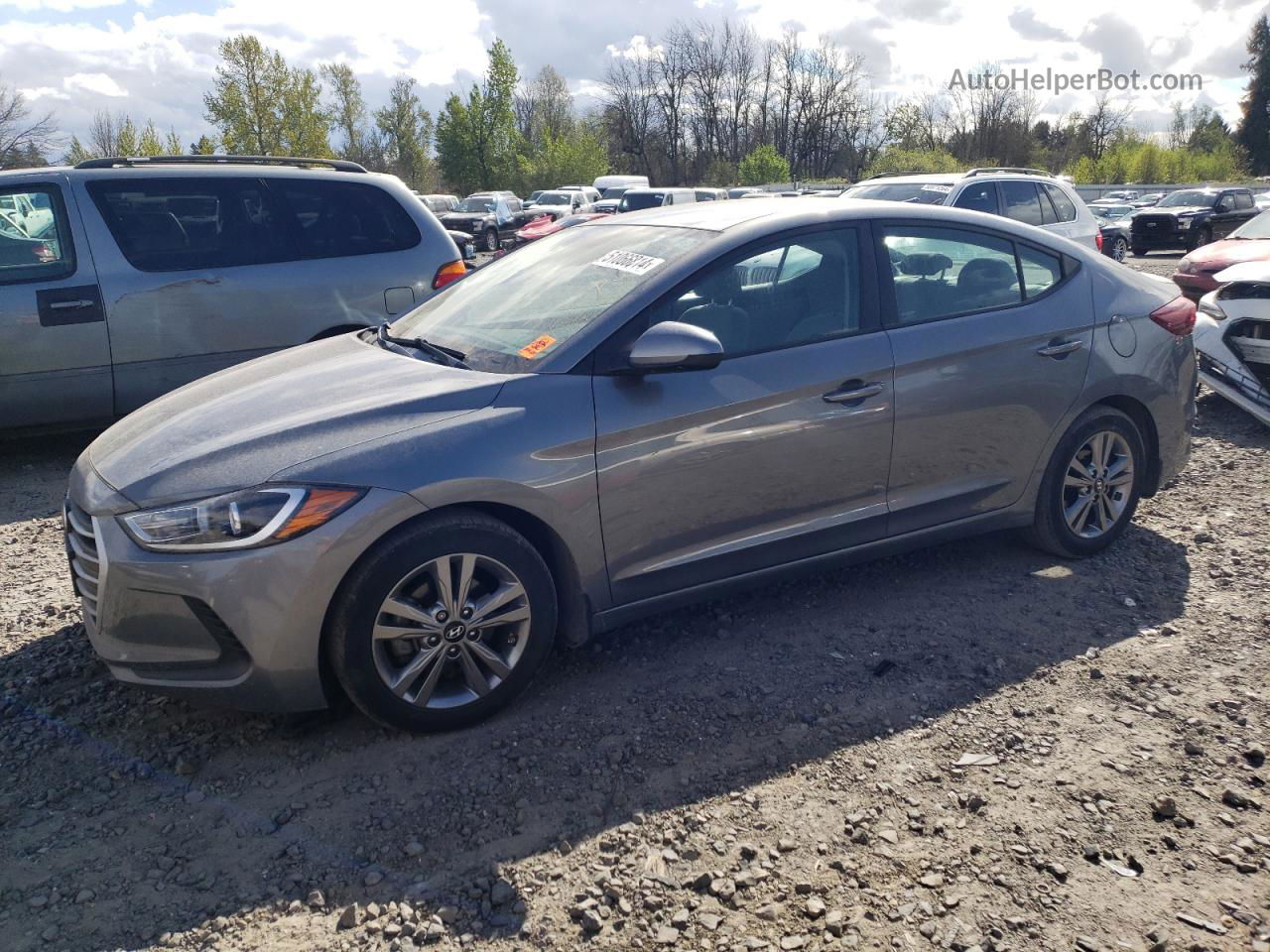 2018 Hyundai Elantra Sel Silver vin: KMHD84LF3JU554382