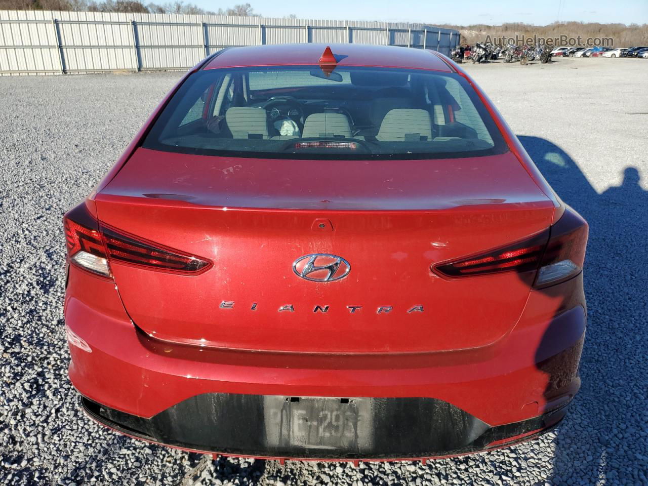2019 Hyundai Elantra Sel Red vin: KMHD84LF3KU859771