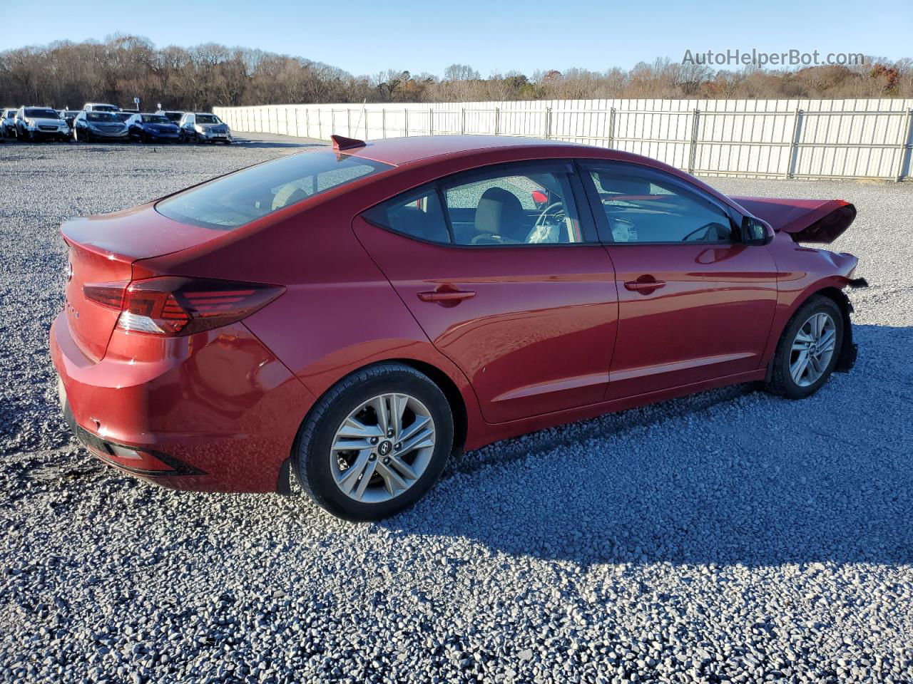 2019 Hyundai Elantra Sel Red vin: KMHD84LF3KU859771