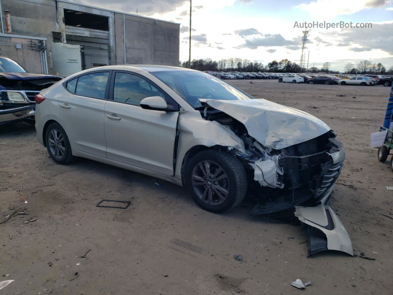 2018 Hyundai Elantra Sel Beige vin: KMHD84LF4JU471768