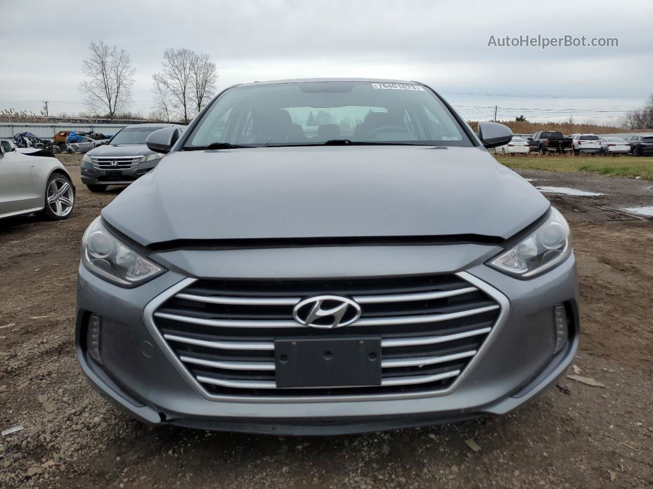 2018 Hyundai Elantra Sel Gray vin: KMHD84LF4JU560434