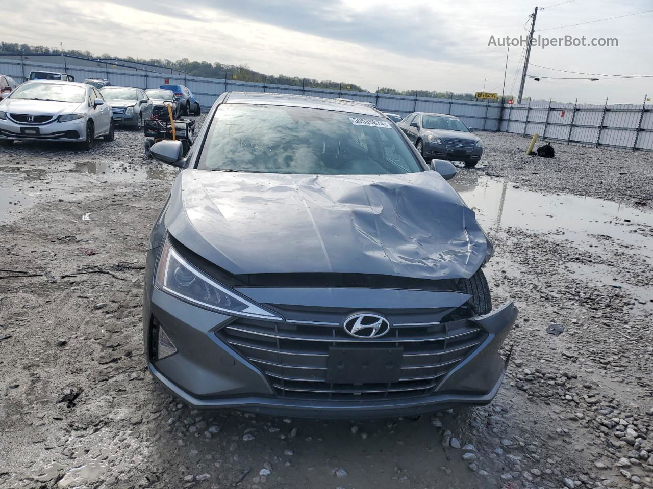 2019 Hyundai Elantra Sel Gray vin: KMHD84LF5KU823726