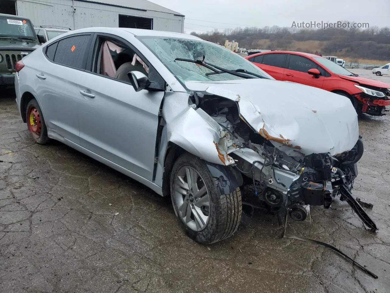 2019 Hyundai Elantra Sel Silver vin: KMHD84LF5KU838632