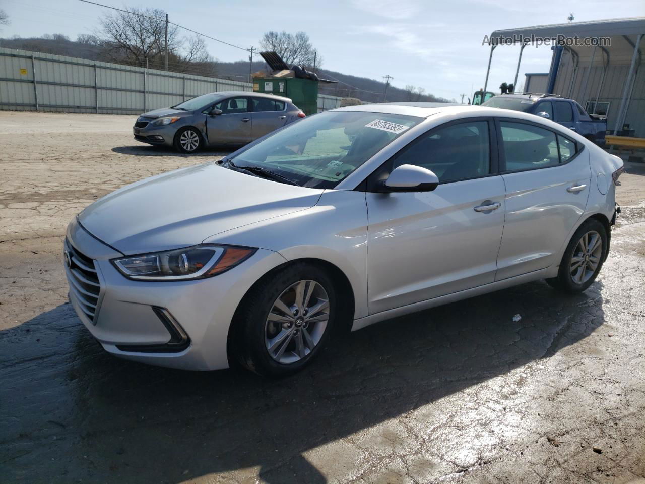 2018 Hyundai Elantra Sel Silver vin: KMHD84LF6JU493173