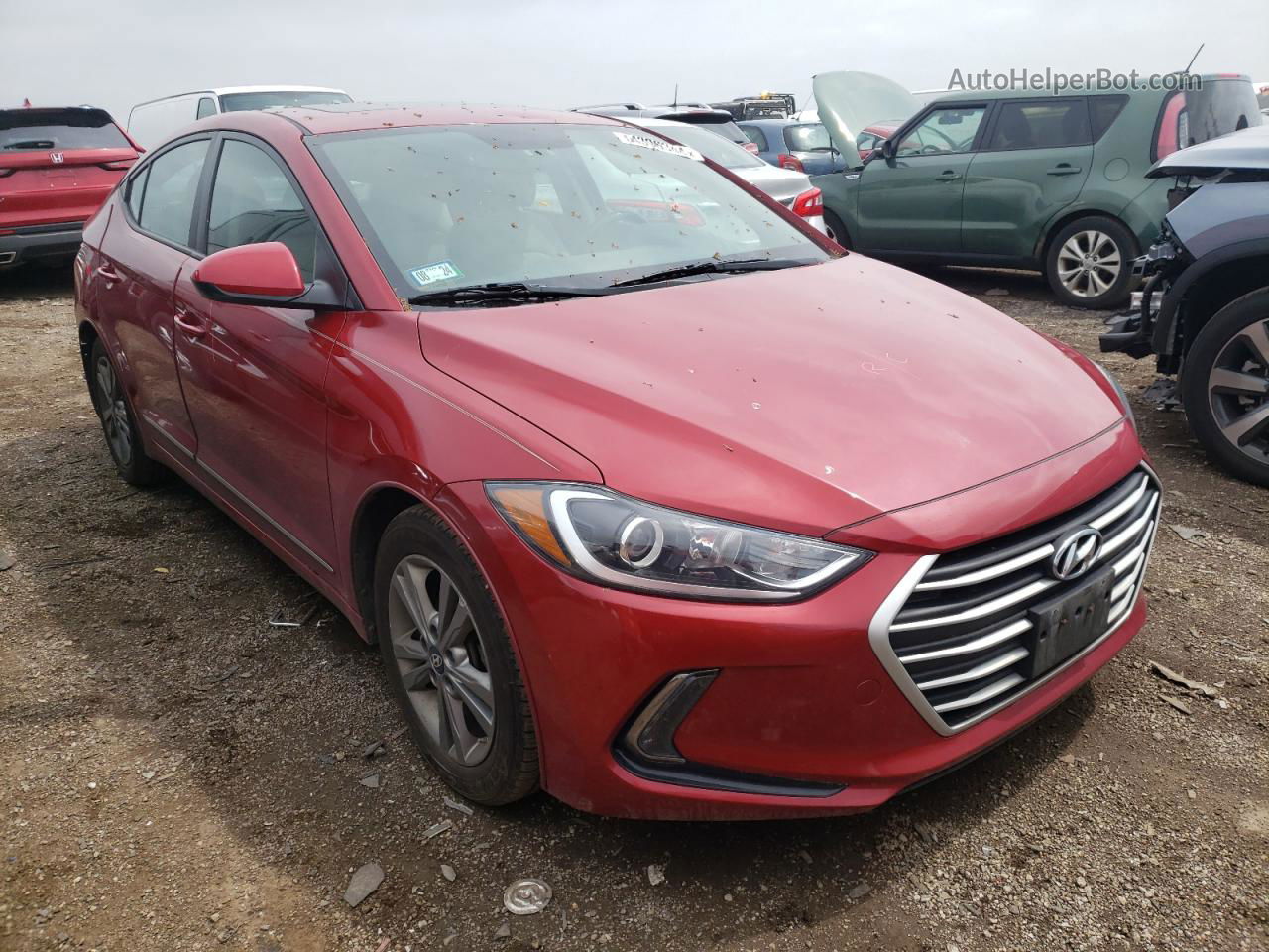 2018 Hyundai Elantra Sel Красный vin: KMHD84LF6JU495098