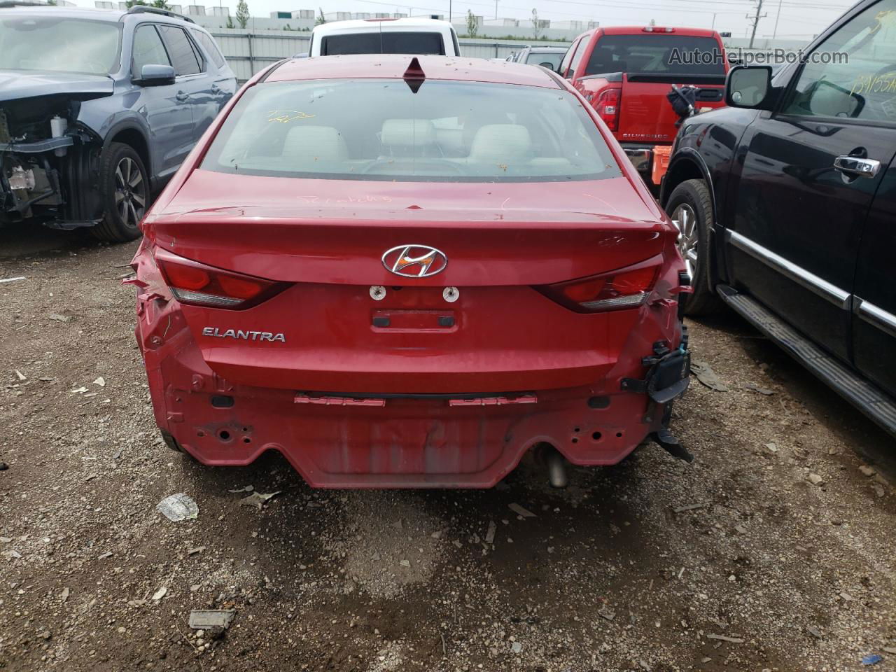 2018 Hyundai Elantra Sel Красный vin: KMHD84LF6JU495098