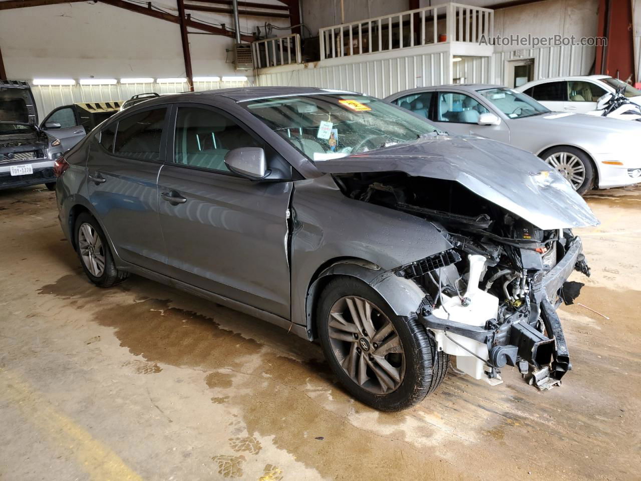 2019 Hyundai Elantra Sel Gray vin: KMHD84LF6KU745327