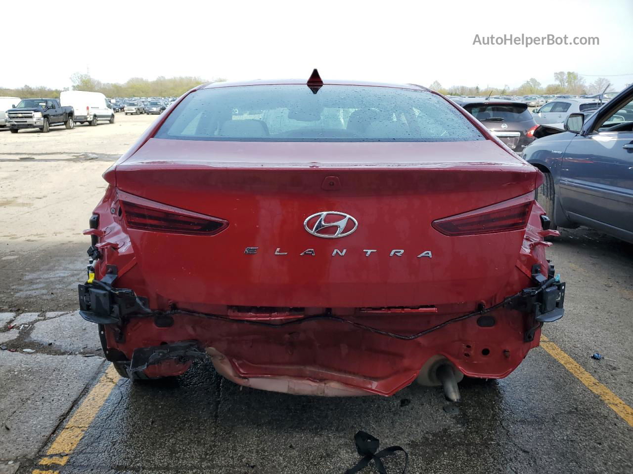 2019 Hyundai Elantra Sel Red vin: KMHD84LF6KU796875