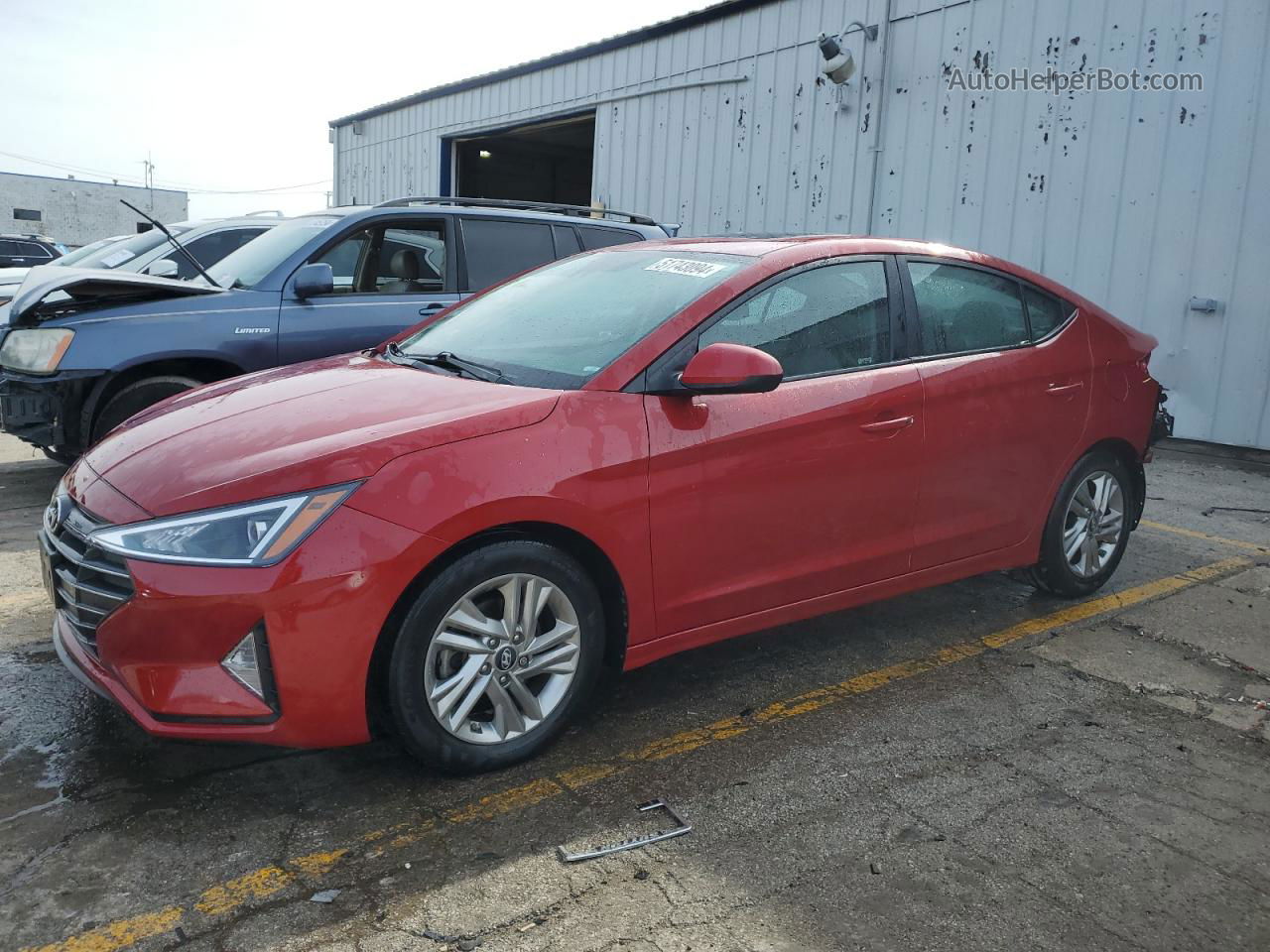 2019 Hyundai Elantra Sel Red vin: KMHD84LF6KU796875