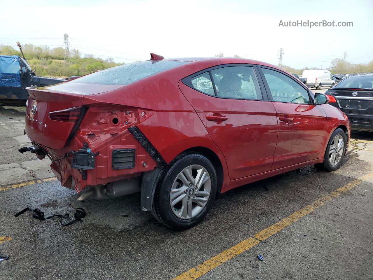 2019 Hyundai Elantra Sel Red vin: KMHD84LF6KU796875